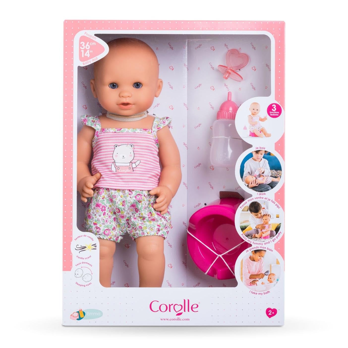 新品 コロール社Corolle お風呂 お世話人形 Emmaちゃん Amazon.com: Corolle Drink and Wet Bath Baby Emma - 14” Girl Baby
